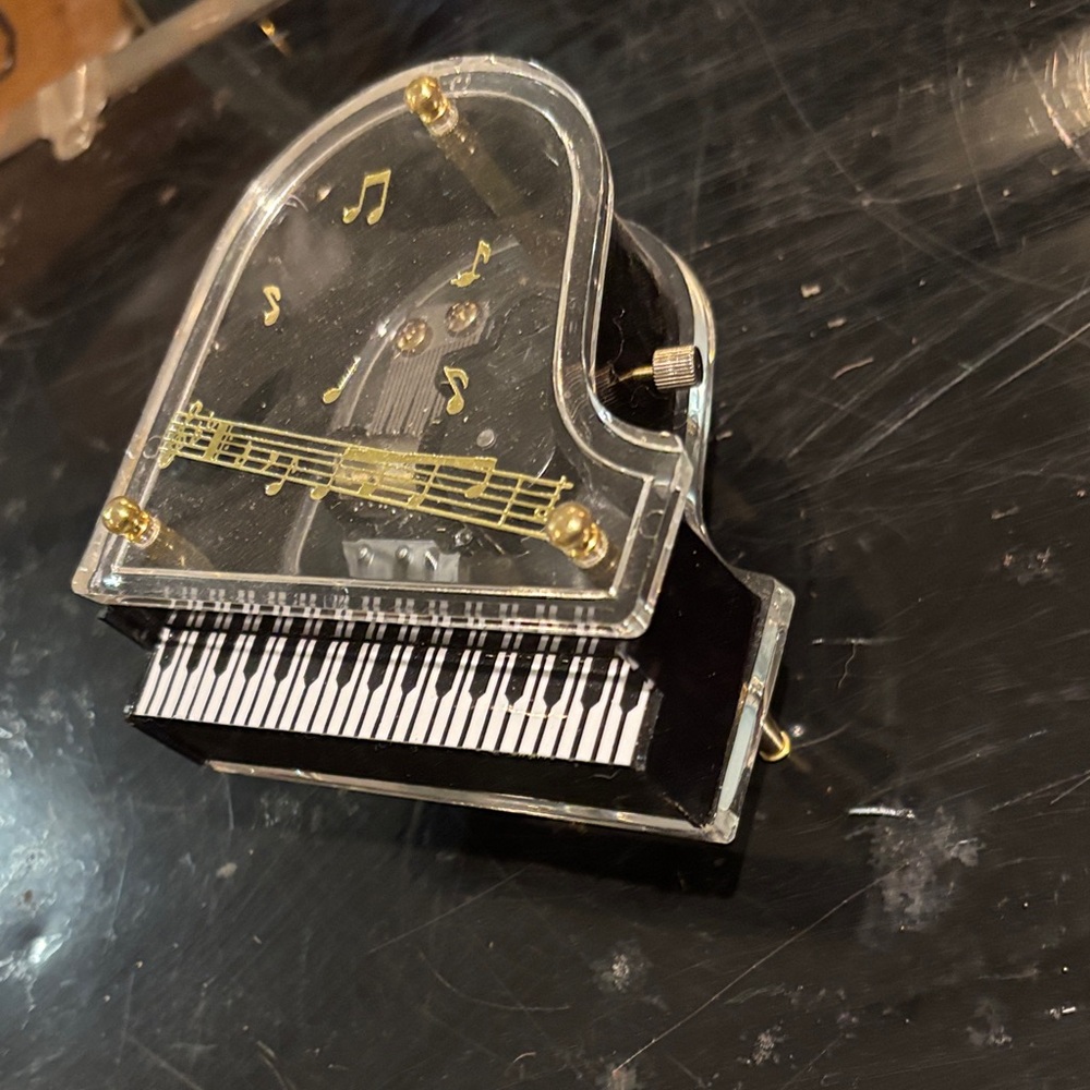 Black and Gold Musical Piano Figurine